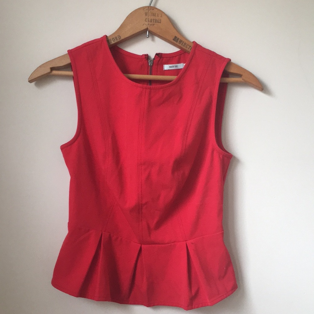 Red peplum shirt